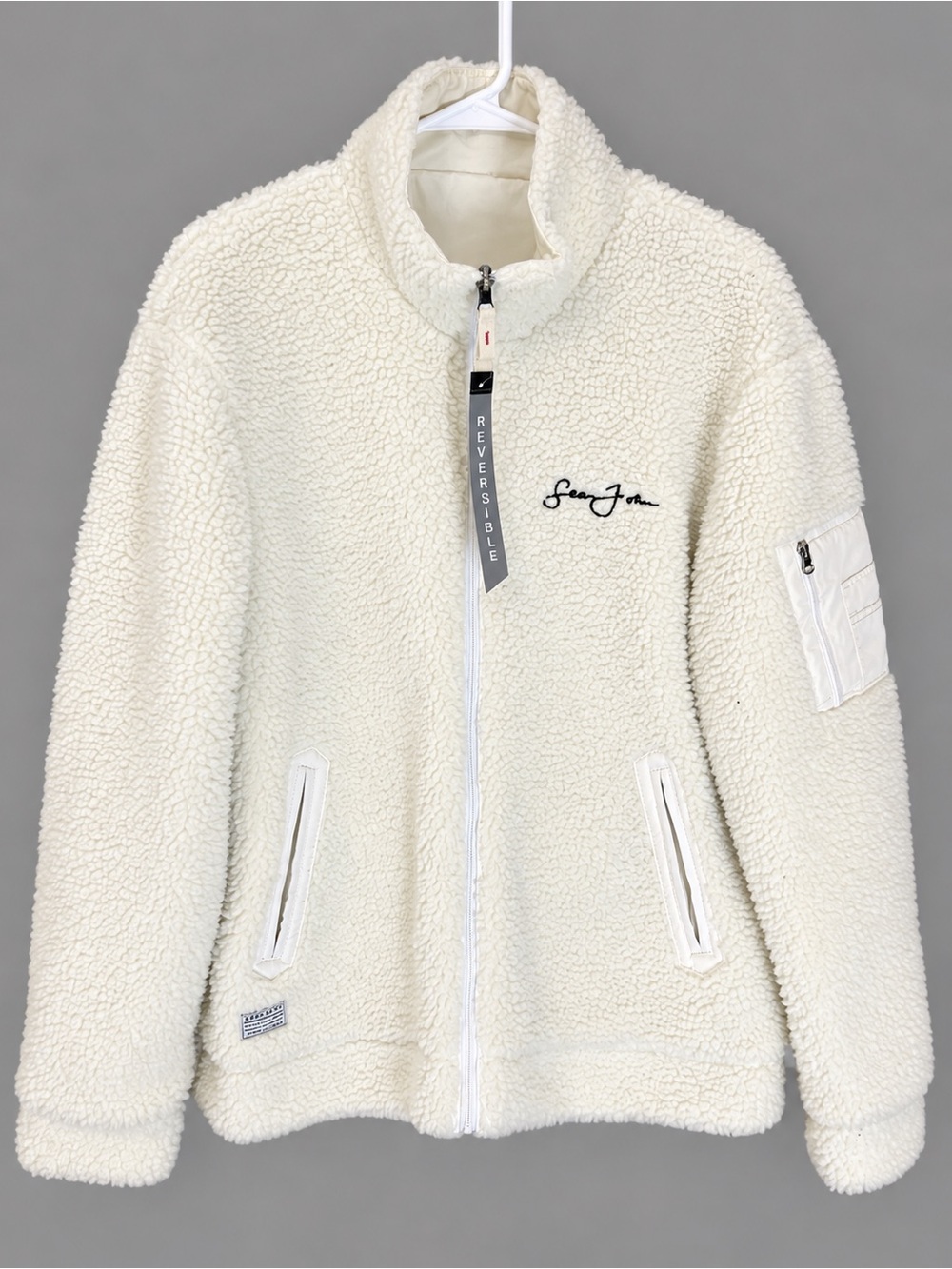 Sean John fleeced line reversible coat